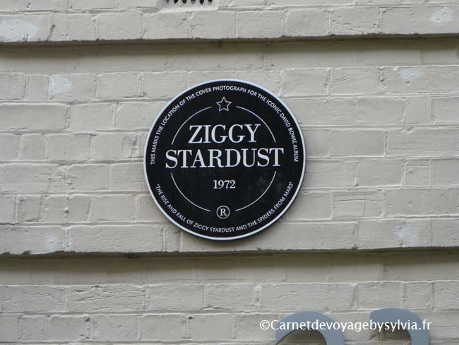 Londres -plaque Ziggy Stardust - Bowie 