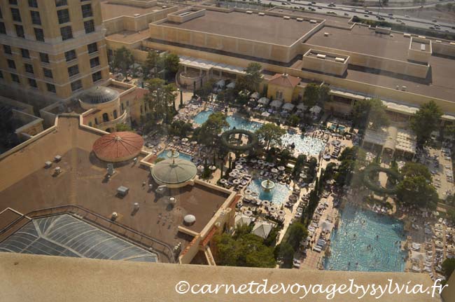 Vue sur la piscine Chambre de l' Hôtel Bellagio Las Vegas 