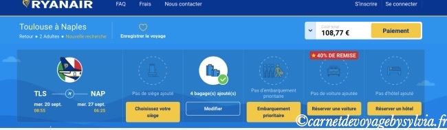 ajouter un bagage de 20kg en soute