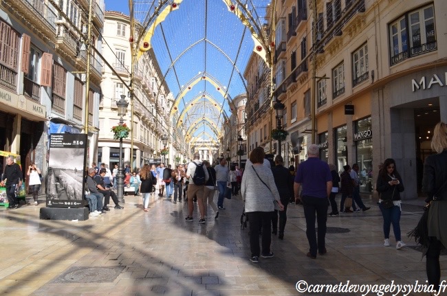 la rue piétonne et commerçante Marqués de Larios - Malaga